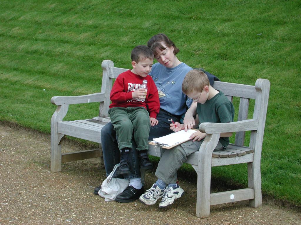 Three on a bench