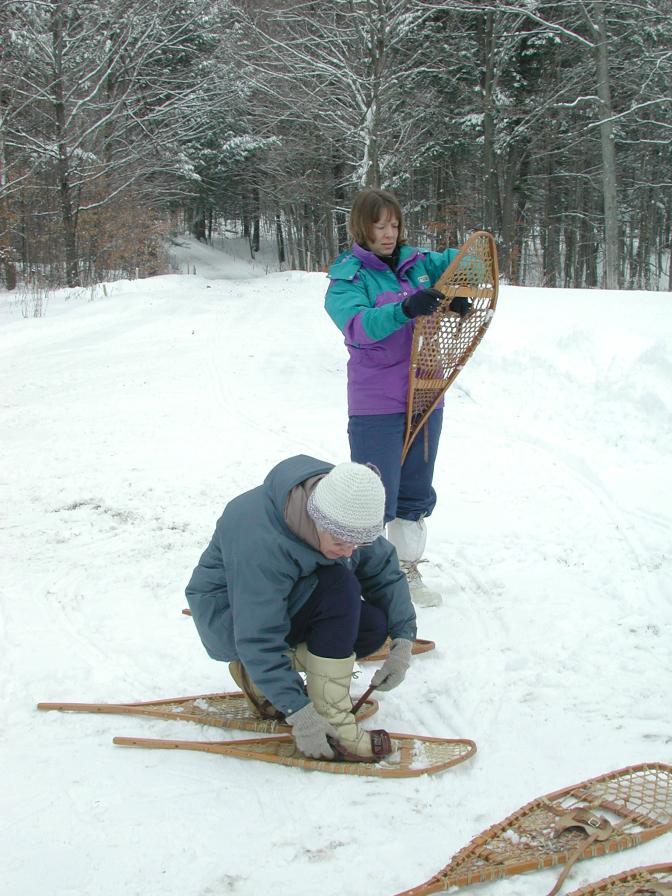 Getting Snowshoes ready