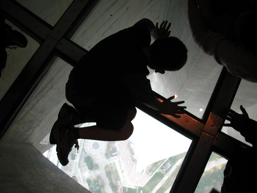 Kevan on the glass floor