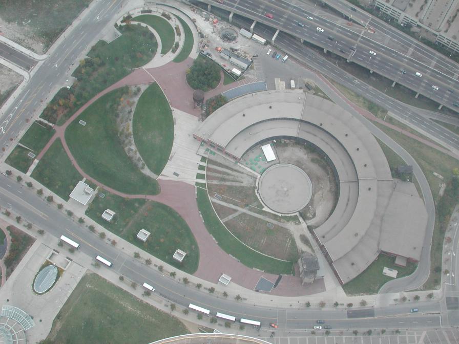 Former rail roundhouse and new garden