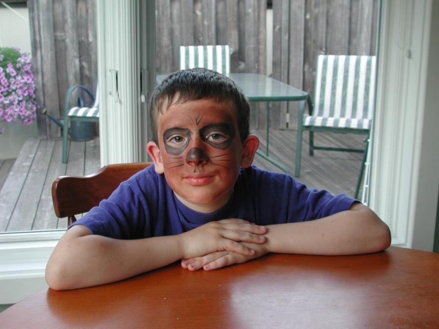 Kevan as raccoon for class play